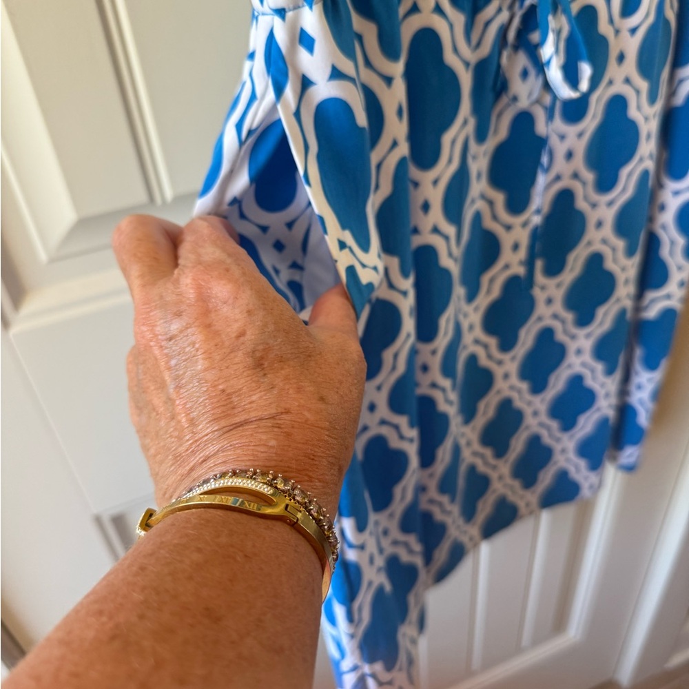Blue and White Sleeveless Dress - Picture 4 of 4
